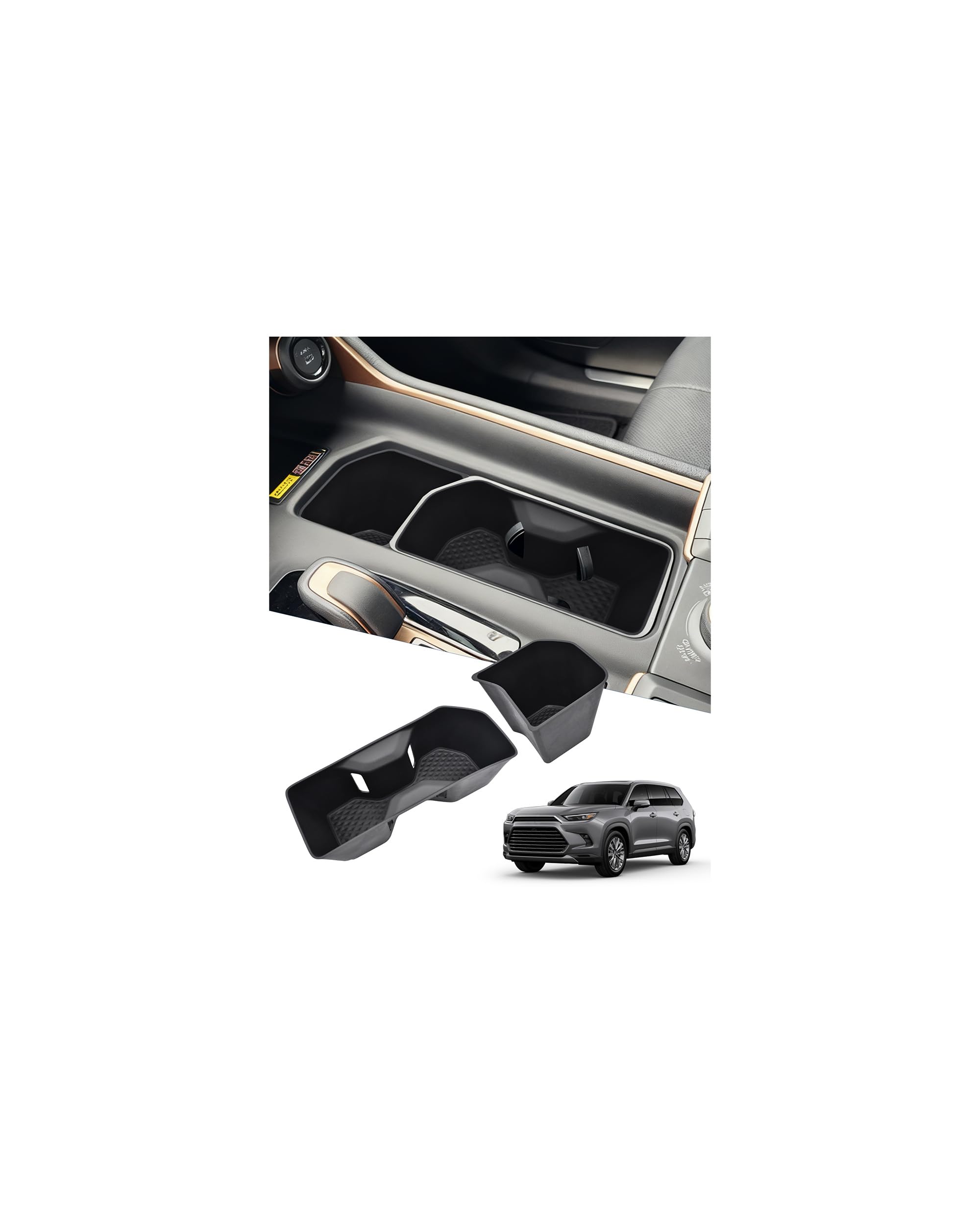 Cup Holder Inserts for Toyota Grand Highlander Accessories 2026 2025 2024