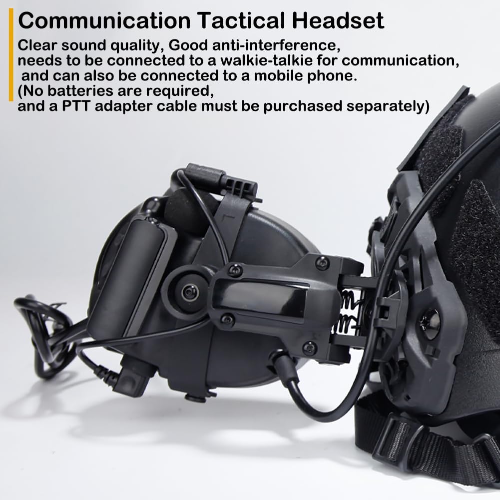Airsoft Fast SF Helmet with Tactical Headset, Goggles, Flashlight Light, Battery Pack, L4G24 and NVG Model, Outdoor Full Protective Tactical Gear for Airsoft Training Paintball CS BB Hunting