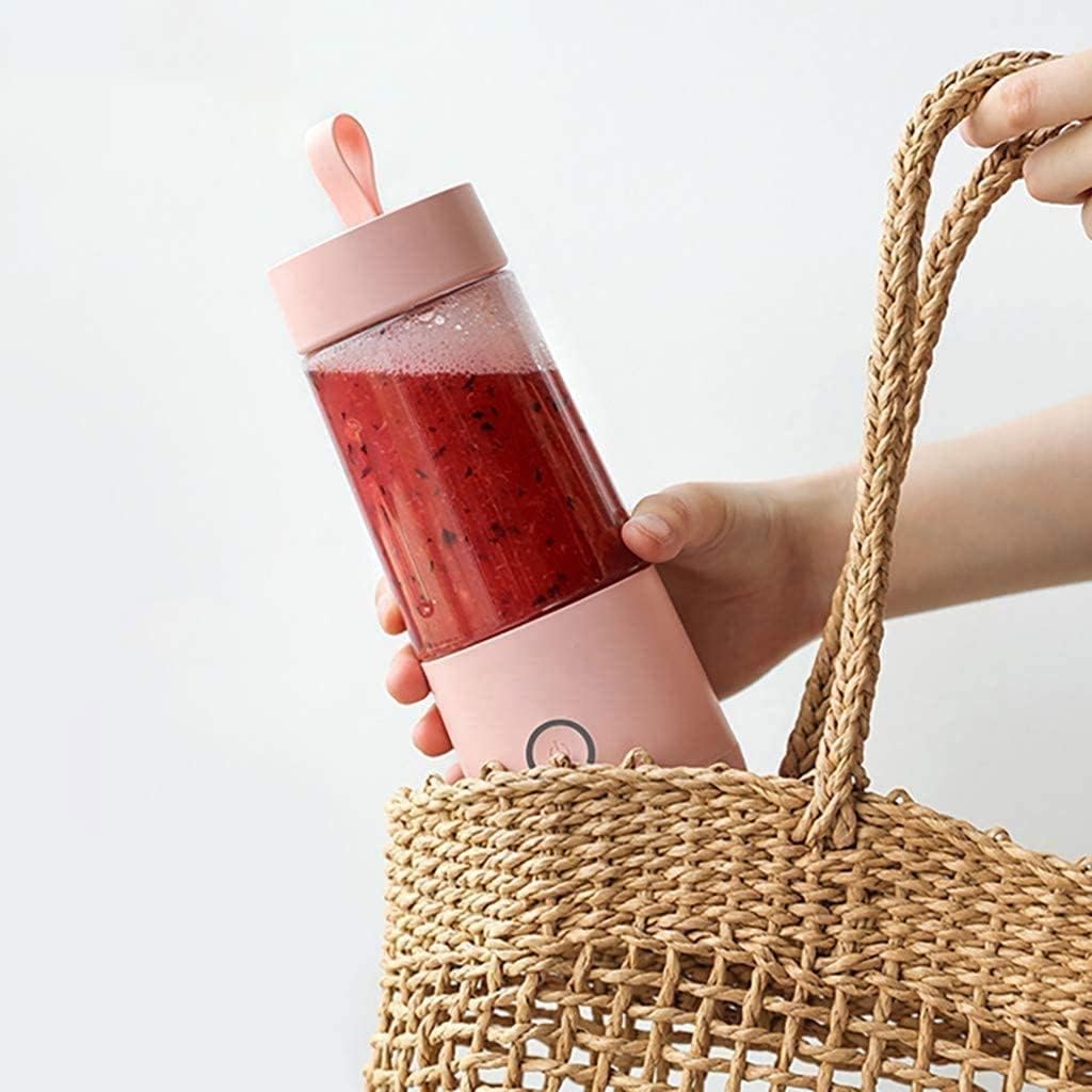 Portable Blender for Shakes and Smoothies Personal Blender Powerful Smoothie Blender with Rechargeable USB for Juice Crushed Ice Sports Travel (Color : Pink) (White)