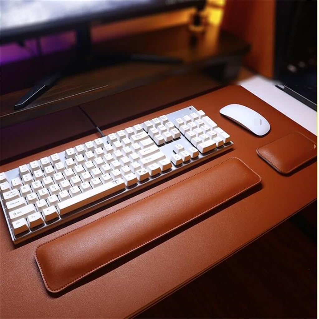 JSEIAJB Sided Leather Wrist Pad, Laptop Mechanical Keyboard, Wrist Pad, Wrist Rest, Palm Rest