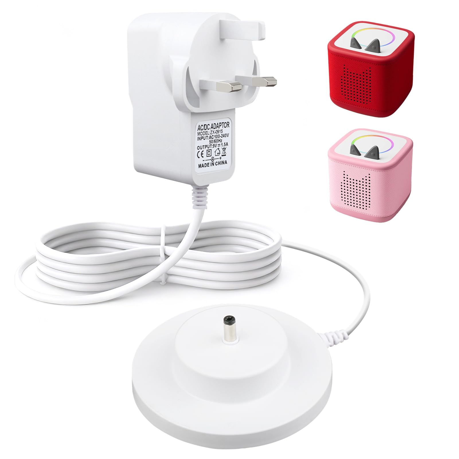 Charger for Tonie Box,Charging Base Station Original Compatible with TonieBox Audio Player, 9V 1.5A for Tonies Box Replacement Power Cord with 1.8m Cable, White