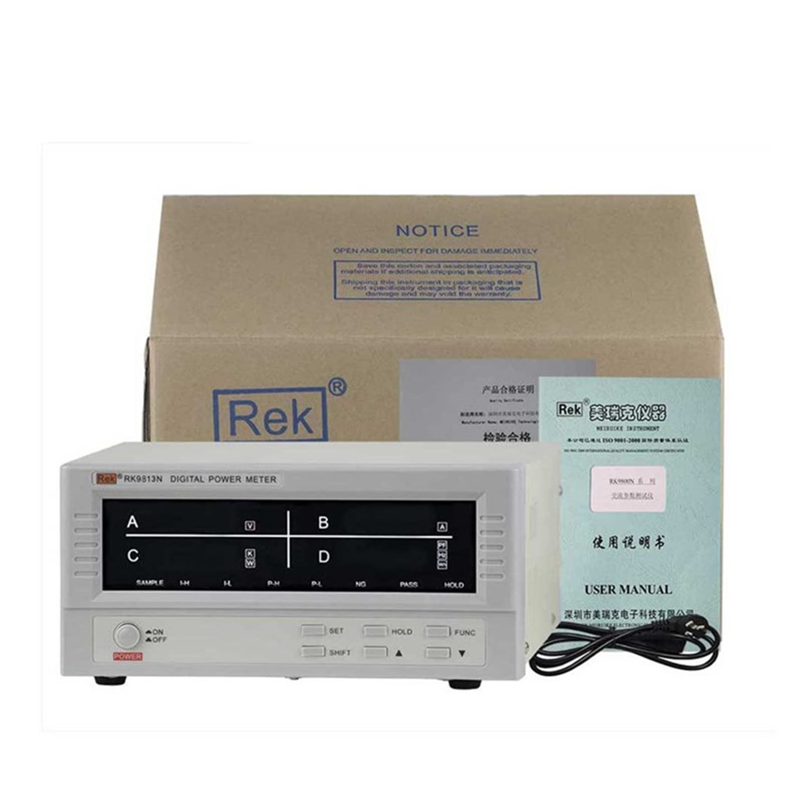 Miernik Cęgowy, Cyfrowy multimetr komputerowy RK9813N Cyfrowy parametr miernika miernika 2 tester 2 0A 600V Miernik mocy RK9813N AC Wat w mierniku mocy