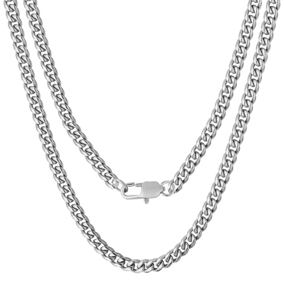 Men's Necklace, 6/10/14 mm Wide, Classic Men's Necklace 316L Stainless Steel Necklace, Length 46/51/55/60 cm, Men's Hip-Hop Chain, Best Gift for Men