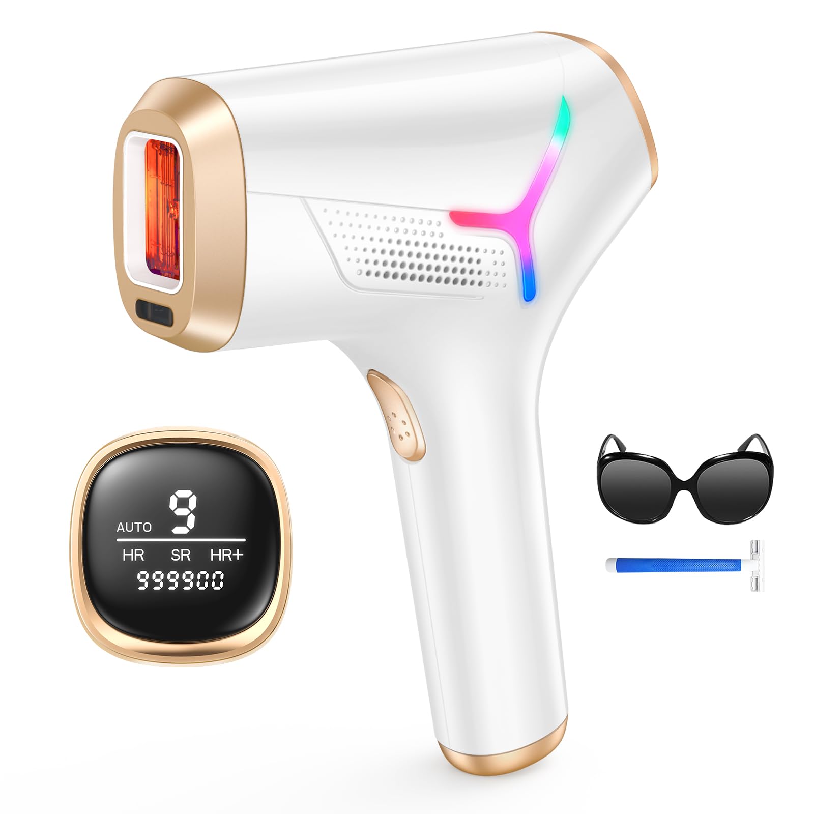 LYSMOSKILaser Hair Removal for Women and Men, Long-Lasting IPL Hair Removal at-home, 5.2 cm² Contact Nearly Painless, Effective in 2 Weeks with Ultra-fast 0.12S Light Emission,8 Minute Whole Body