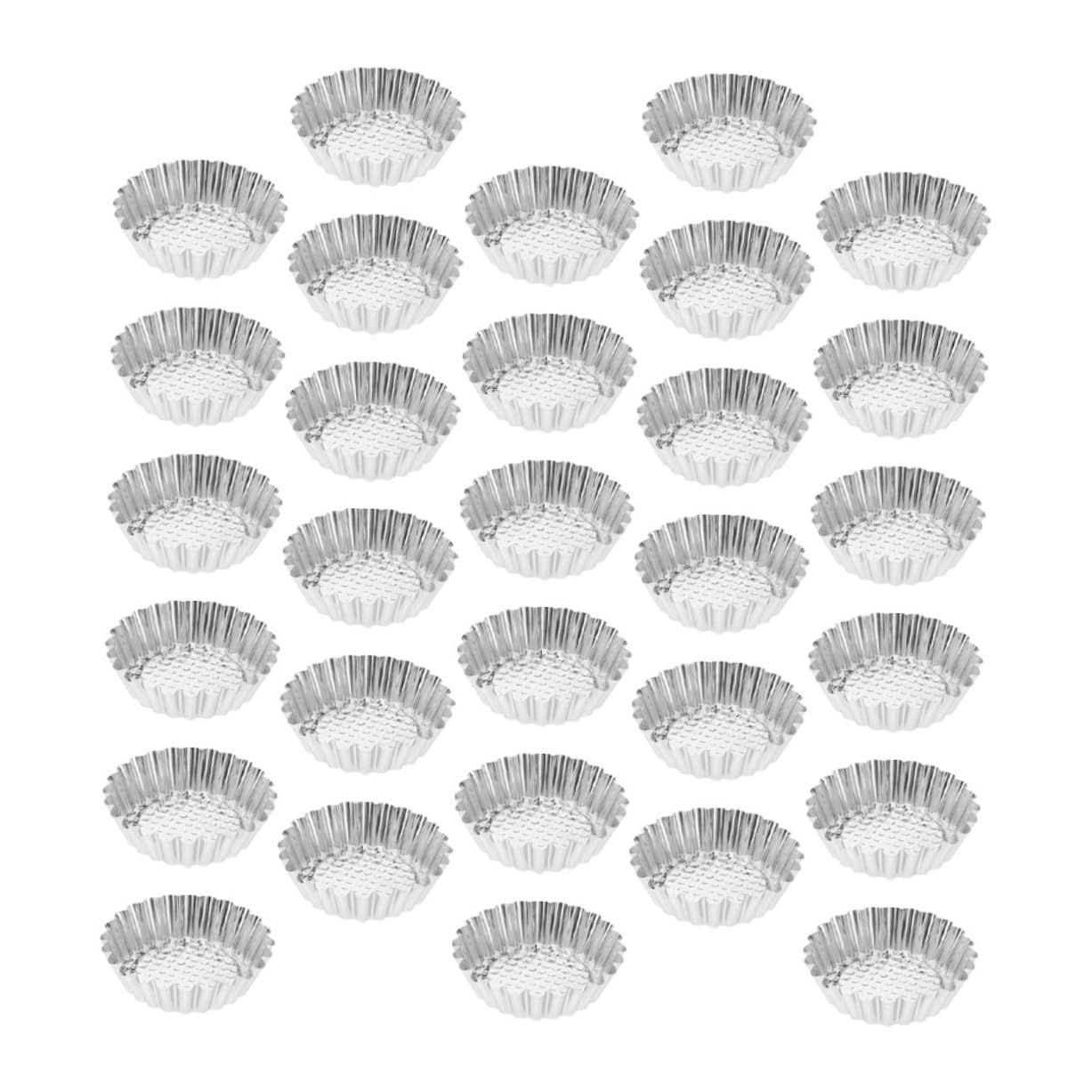 Amosfun Moule à Tartelettes aux Œufs Rond 30 Pièces en Acier Inoxydable
