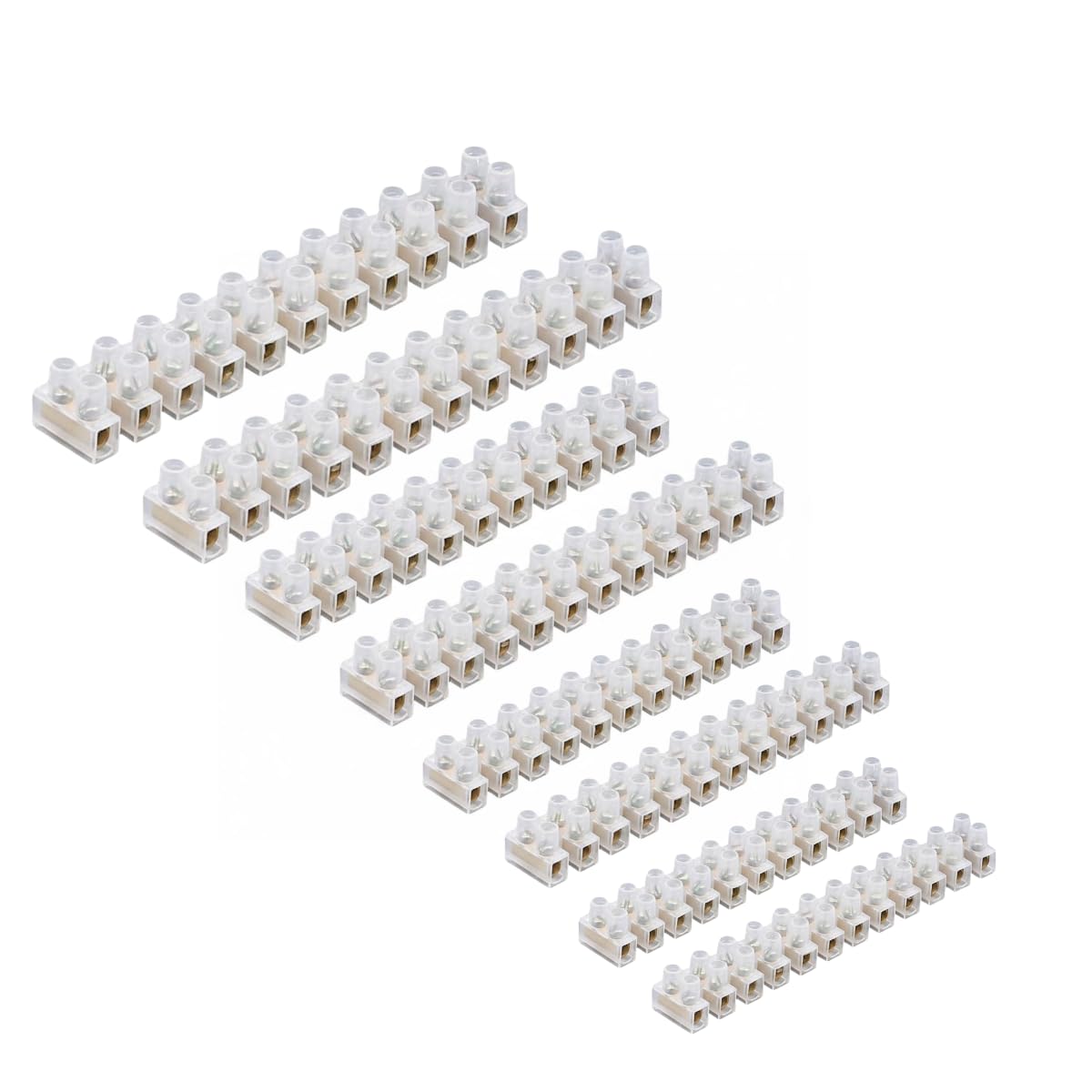 3A/5A/15A/30A/60A Electrical Connector Blocks 12 Way Clear Barrier Block Strip Wire Connector Electrical Choc Blocks Connecting for Wiring Cable Dual Row 12 Position (Pack 1, 5A, 15A, 30A & 60A) — image 1