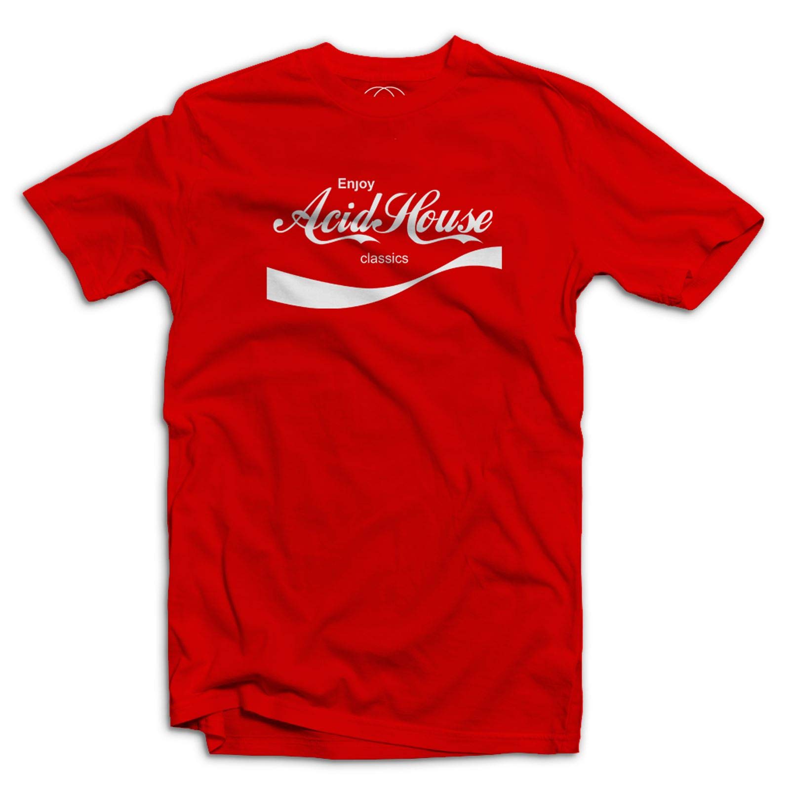Enjoy Acid House Classics Rave EDM Music DJ Men's T-Shirt (3XL, Red)