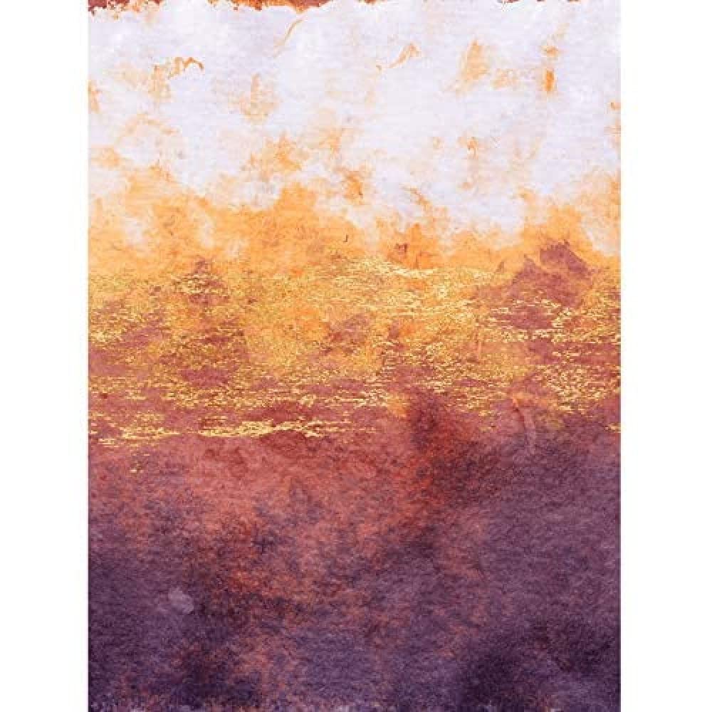 Wee Blue Coo Abstract Purple Yellow Gold Watercolour Unframed Art Print Poster Wall Decor 12x16 inch