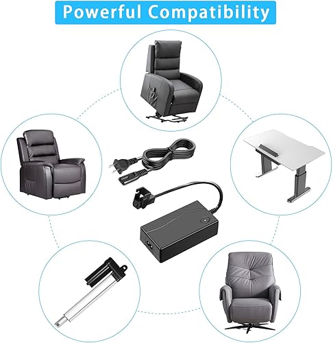 Miniatura 2 de Fuente de alimentación reclinable eléctrica, cargador de silla elevadora, 29 V, 2 A, adaptador de CA para silla reclinable eléctrica Limoss OKIN