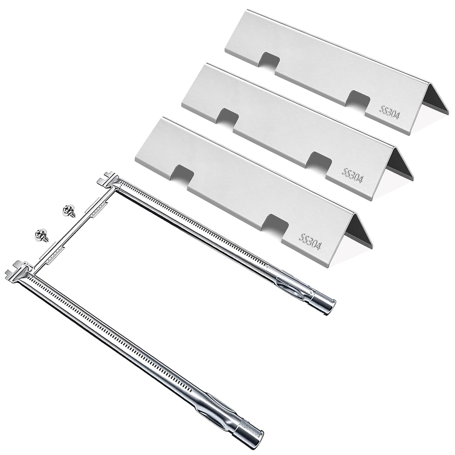 Welbocom 69785 Grill Burner and 7635 Flavorizer Bars for Weber Spirit E210 E220 & Spirit II 210 E220 Grills;Weber Spirit Grill Parts;Weber Spirit Grill Burner;Weber Grill Burner Covers (2-Burner)
