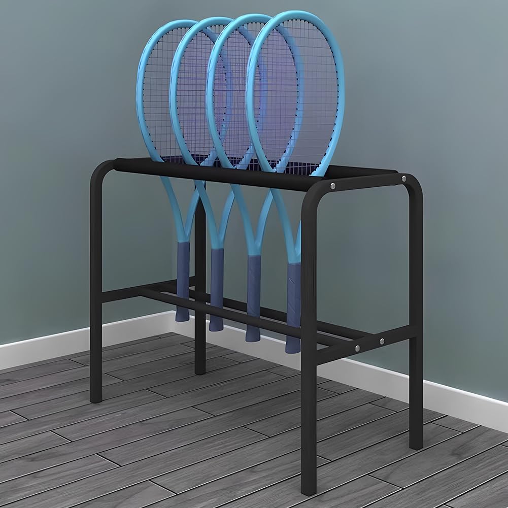 Estante De Almacenamiento De Raquetas De Tenis De Alta Resistencia con Acolchado De Espuma; Soporte De Exhibición De Raquetas De Bádminton, Adecuado para Gimnasios, Escuelas