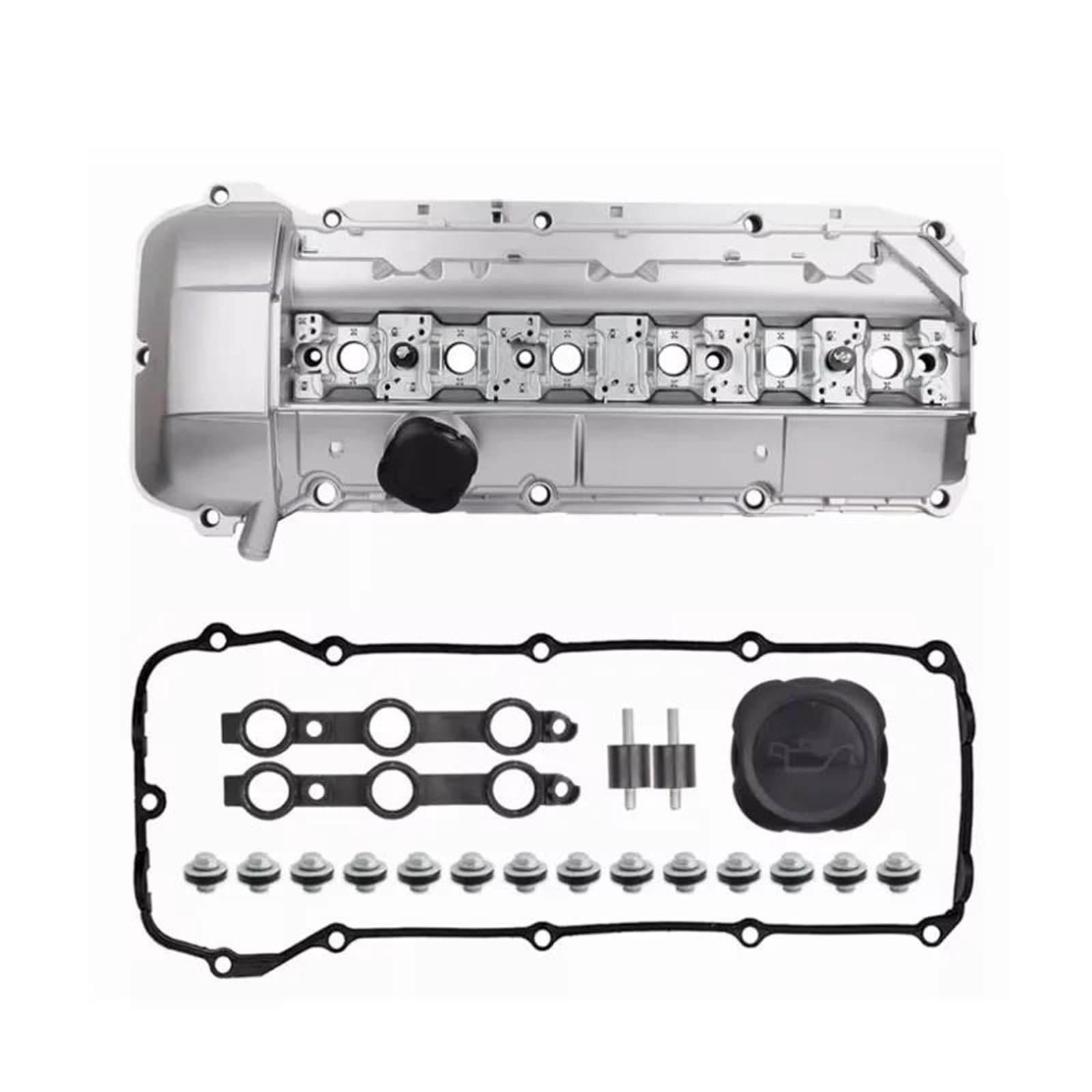 Coperchio valvola auto Coperchio Valvola In Alluminio Con Guarnizione Per BMW Per M54 Per M52 E39 E46 525i 528i 325i 328i 330i X5 Z3 2.5L .8L 3.0L Bilanciere Punterie Valvola Motore
