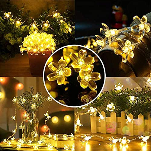 Image of KharidoLive 30 LED Blossom String Lights for Home Decoration (5 Meter Long, Warm White - Steady Lights, 2 Pin Plug)
