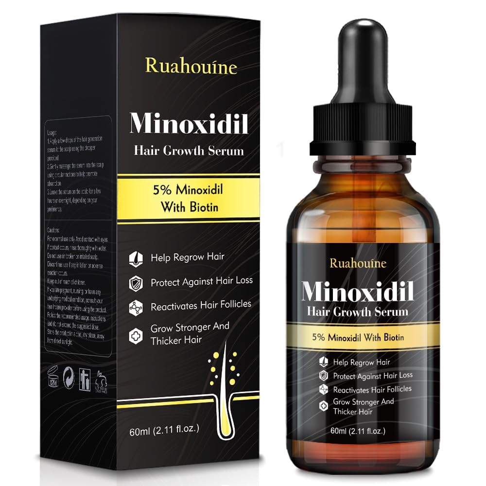 Hair Growth Treatment for Thicker Longer 5 Minoxidil Biotin Hair Growth Serum Oil for Men and Women Prevents