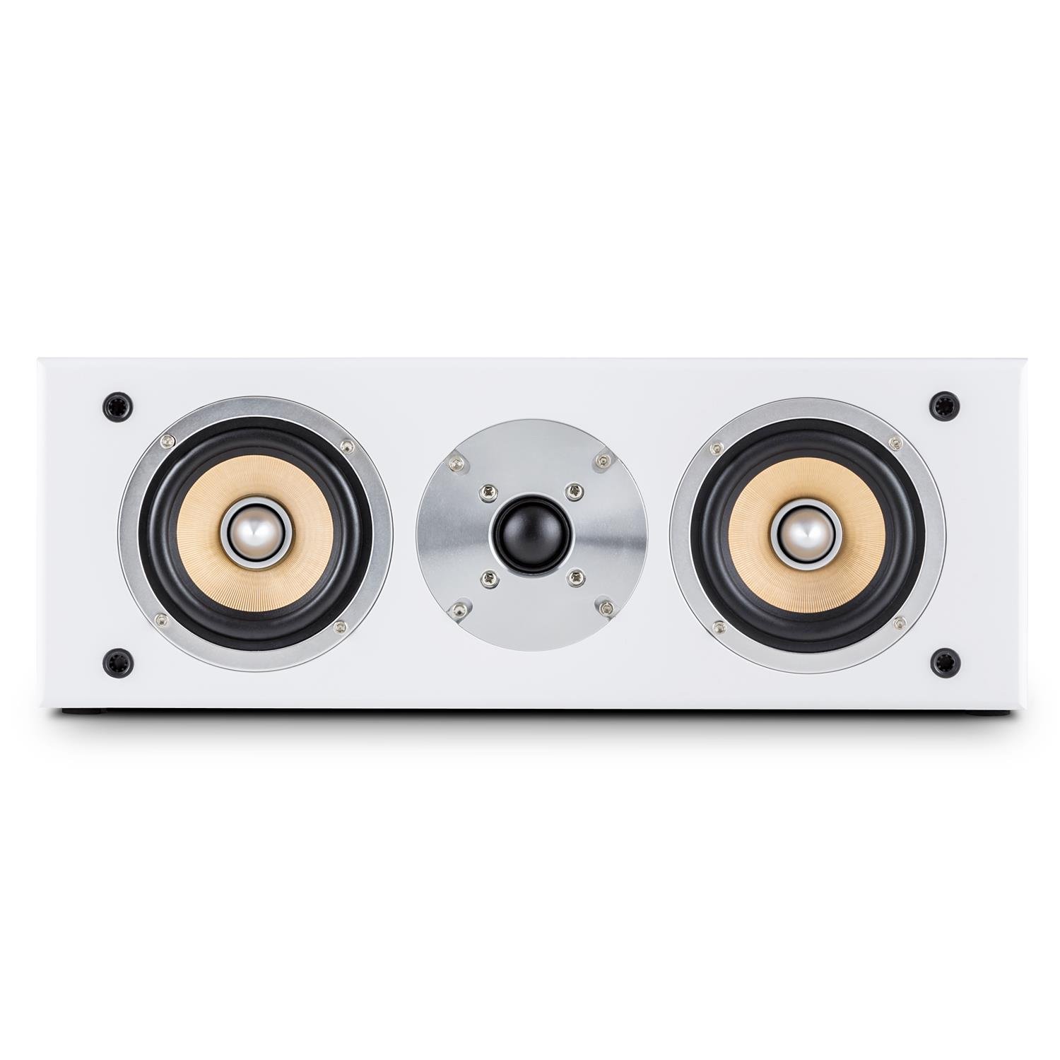 AUNA Linie 501 CS - Altoparlante Center, Speaker, Cassa, Diffusore Passivo, Tecnologia a 2 Vie, 120W, 2 x 60 Watt RMS, Connettore Fase, Tweeter 2,5 cm (1"), Dimensioni 42,5 x 15 x 24,5 cm, Bianco