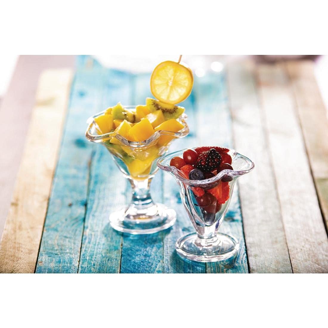 Olympia Traditional Small Dessert Glasses 128ml (6 Pack) - Ice Cream, Sundae, Fruit Salad Cups CC905, Transparent - Image 2