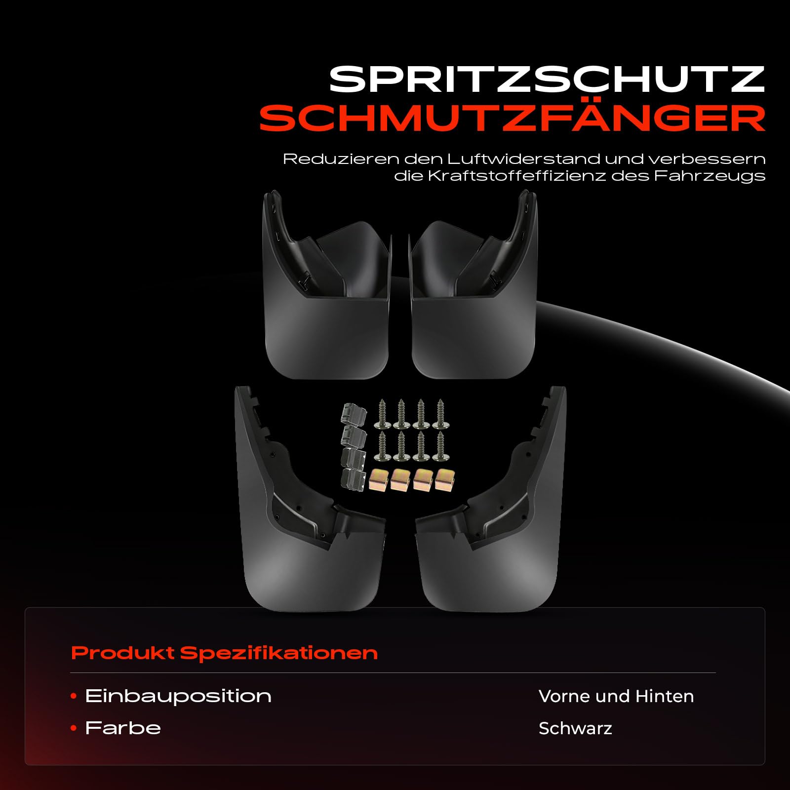 Frankberg 4 x ochrona przed pryskaniem, ochrona przed zabrudzeniami, kompatybilne z S-h-a-r-a-n 7M8 7M9 7M6 1,9 l 2,0 l 2002-2010