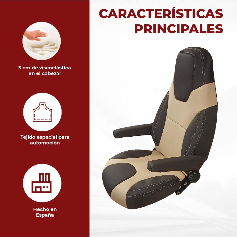 GIOVANNI BUTTI Fundas de asiento de coche universales 1 1 para FIAT Ducato, Peugeot Boxer, Citroen Jumper (2014-2024) – asientos delanteros de tela piqué, negro y rojo, funda protectora para asiento