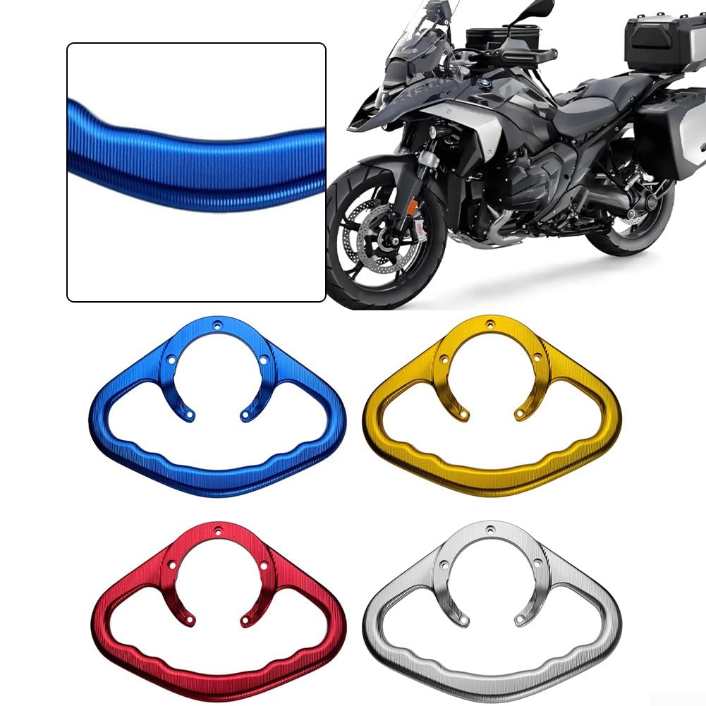 Honseadek Barra de agarre para depósito de combustible de pasajeros de motocicleta, aluminio CNC, antideslizante, agarre de seguridad compatible con YZF-R1/R6/R3, MT-07/MT-09, FZ1/FZ6/FZ8 (rojo)