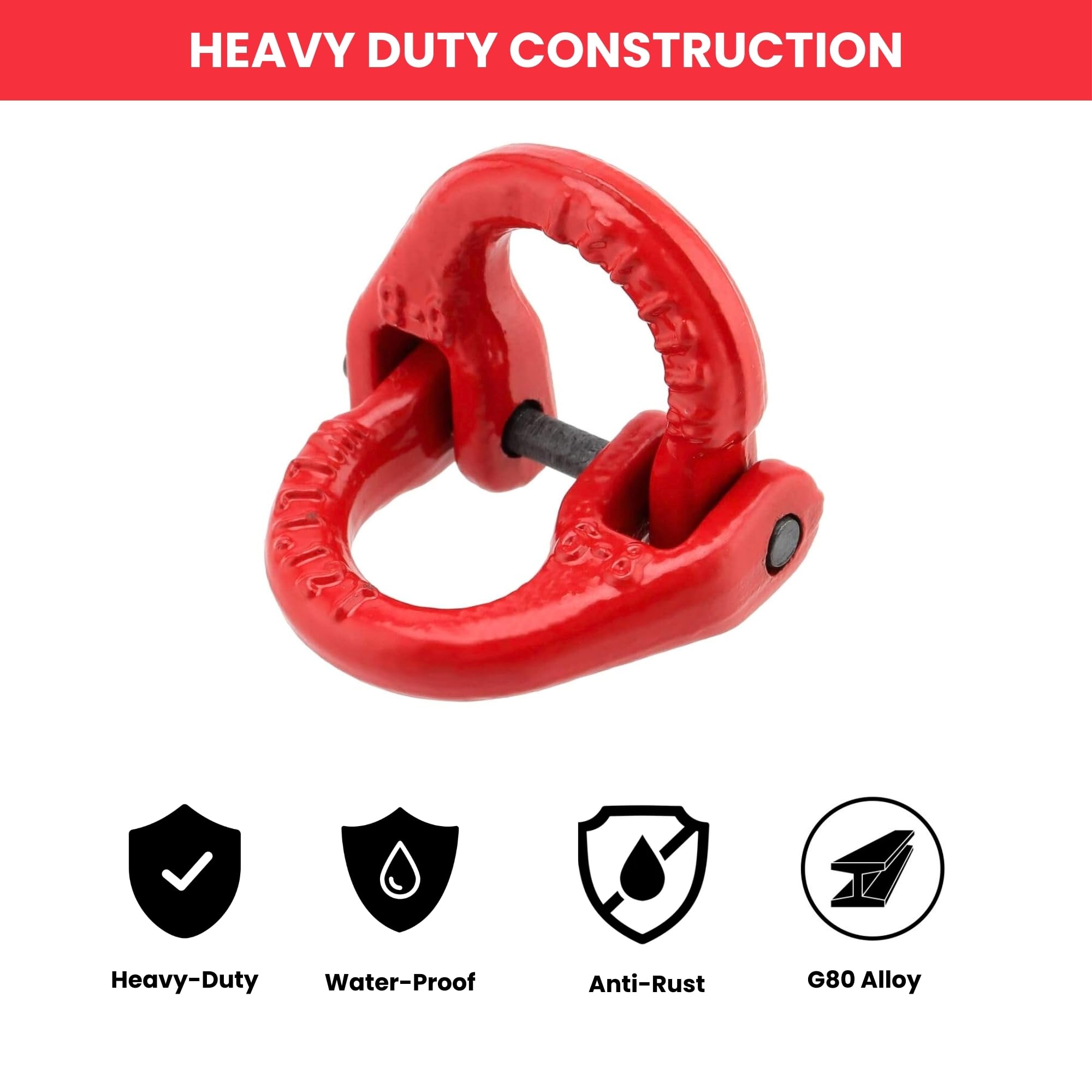 Shield Flex Heavy Duty Coupling Link Hammer Lock (Pack of 1) | G80 Alloy Steel Chain Connector for Lifting Rigging & Material Handling (1.12 Ton) 1
