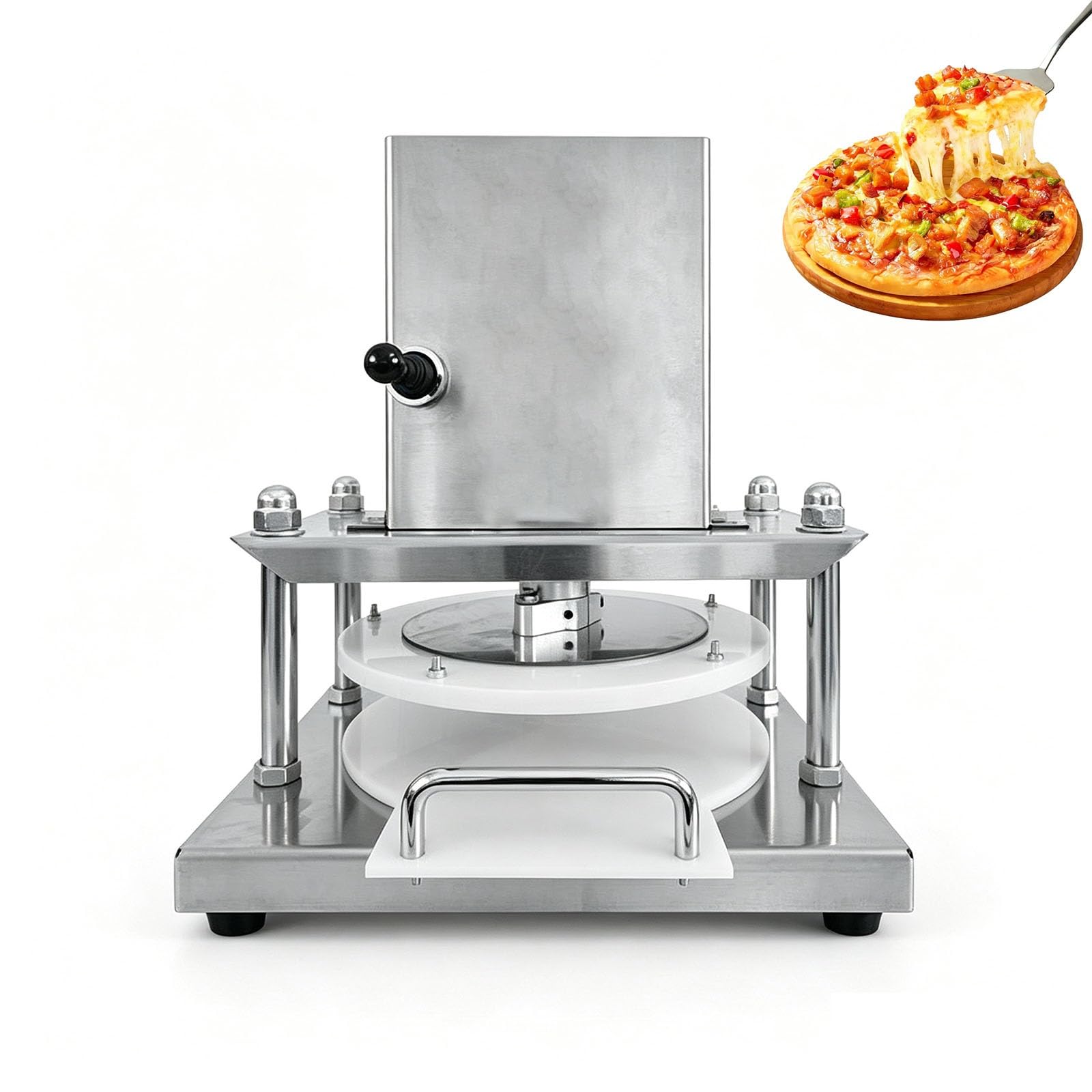 Pressa Elettrica Commerciale Per Pasta Per Pizza, Sfogliatrice Da Banco Per Tortillas E Focacce, Macchina Per Pasta Per Pasticceria Resistente Con Piastre Intercambiabili Da 22 Cm 25 Cm 30 Cm