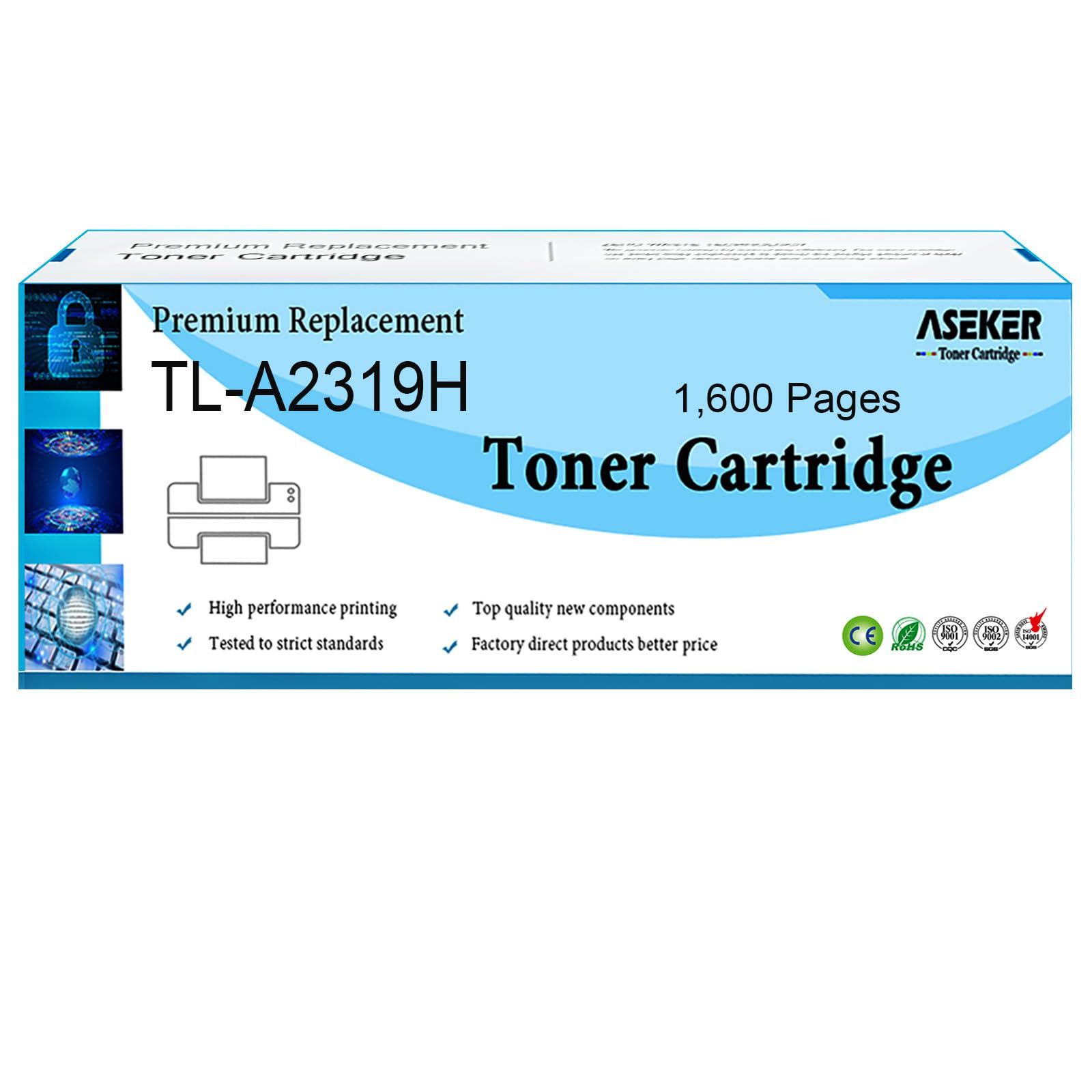 TL-A2319H TL-A2310H Toner Cartuccia Compatibile per BP2309W BM2309W BM2309AW BP2300W BM2300W BM2300AW Stampanti Nero Alta Capacità 1600 Pagine (BK)