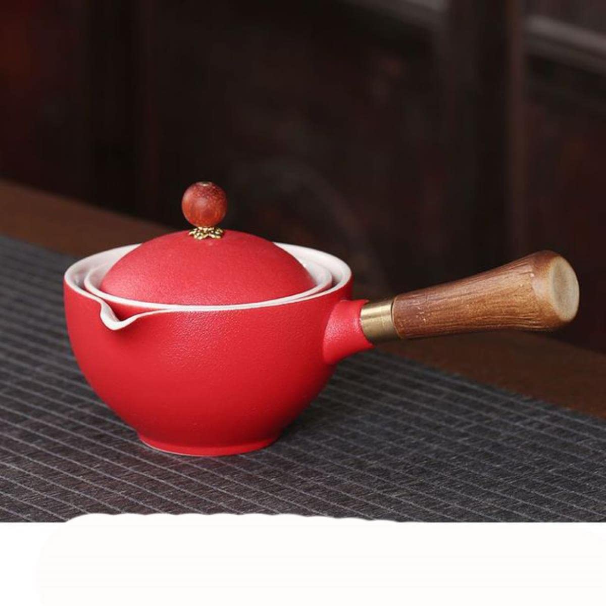 Juego de té portátil de oficina de cerámica china, juego de té de viaje, infusor de té, regalos, tetera de rotación 360, juego de té creativo-07