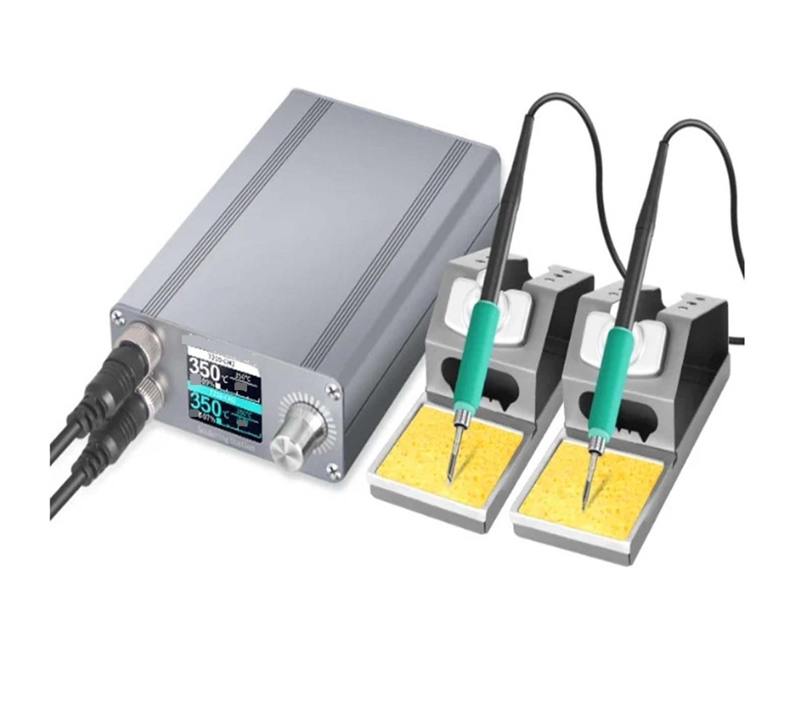 Cyfrowa stacja lutownicza T12-X2, dwa uchwyty, wyświetlacz OLED, lutownica cyfrowa, układ STM 32, automatyczne uśpienie, oszczędzanie energii(Solder station 1S)