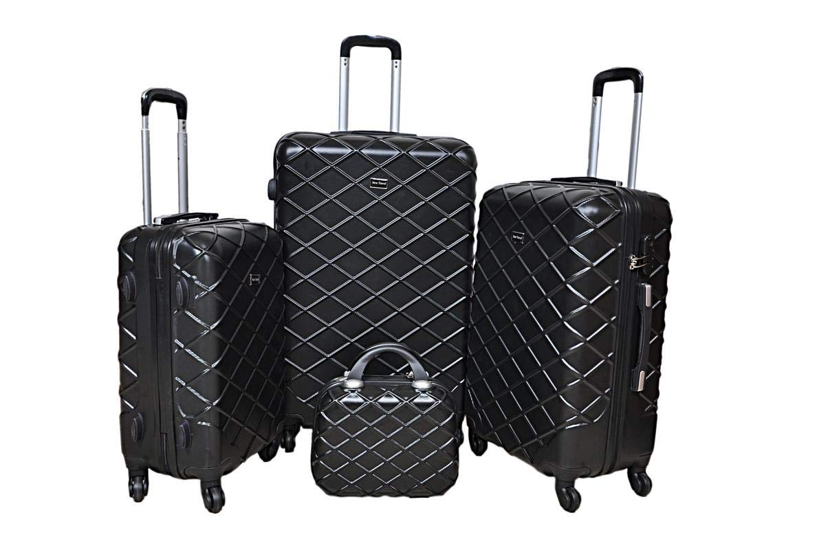 New TravelHardside spinner luggage Set of 4 pieces with 3 digit number Lock -Black