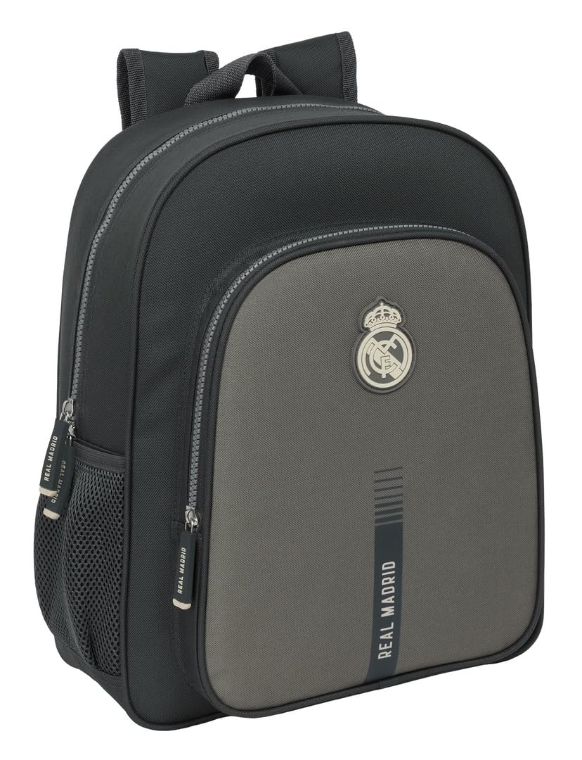 Safta REAL MADRID 3ª EQUIPACIÓN 24/25 - Mochila Escolar Niño, Mochila Infantil, Adaptable a Carro, Ideal para Niños en Edad Escolar, Cómoda y Versátil, Calidad y Resistencia, 32x12x38 cm