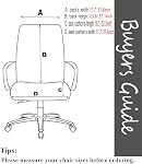 Deisy Dee Couvertures de chaise de bureau d'ordinateur pour stretch rotative Mid Back Couverture de chaise ONLY Couvertures de la chaise C162 (Noir)