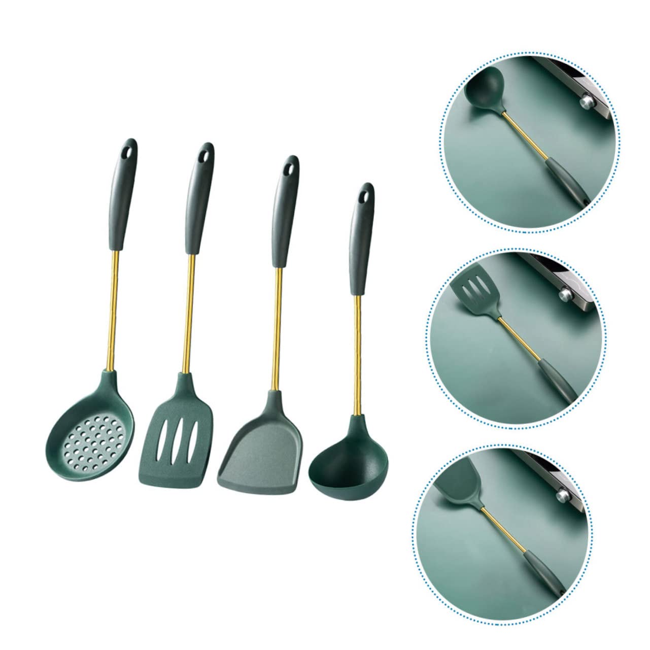 Spatole in Acciaio Inox Utensili da Cucina Antiaderente Pratico e Resistente Facile da Lavare Acqua per Soffriggere e Brasare per Appendere