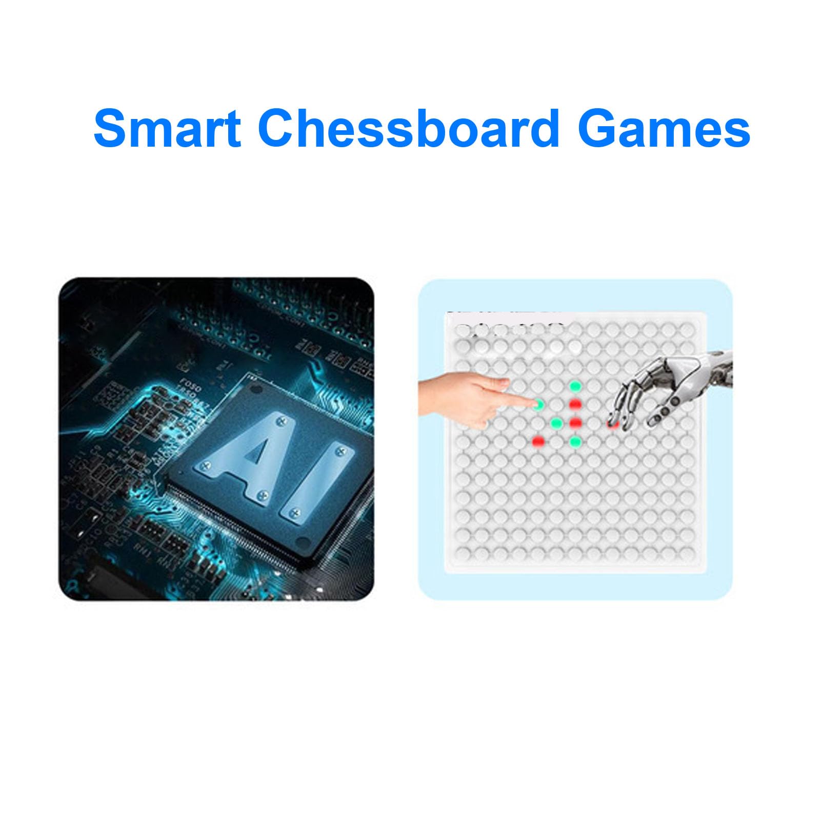 Generic Tablero de Ajedrez Electrónico Inteligente, Juego de Mesa AI Electronic Connect 5, Tablero de Ajedrez 5 en, Estrategia Integrada 9, para Viajes, Fiestas, Noches Familiares