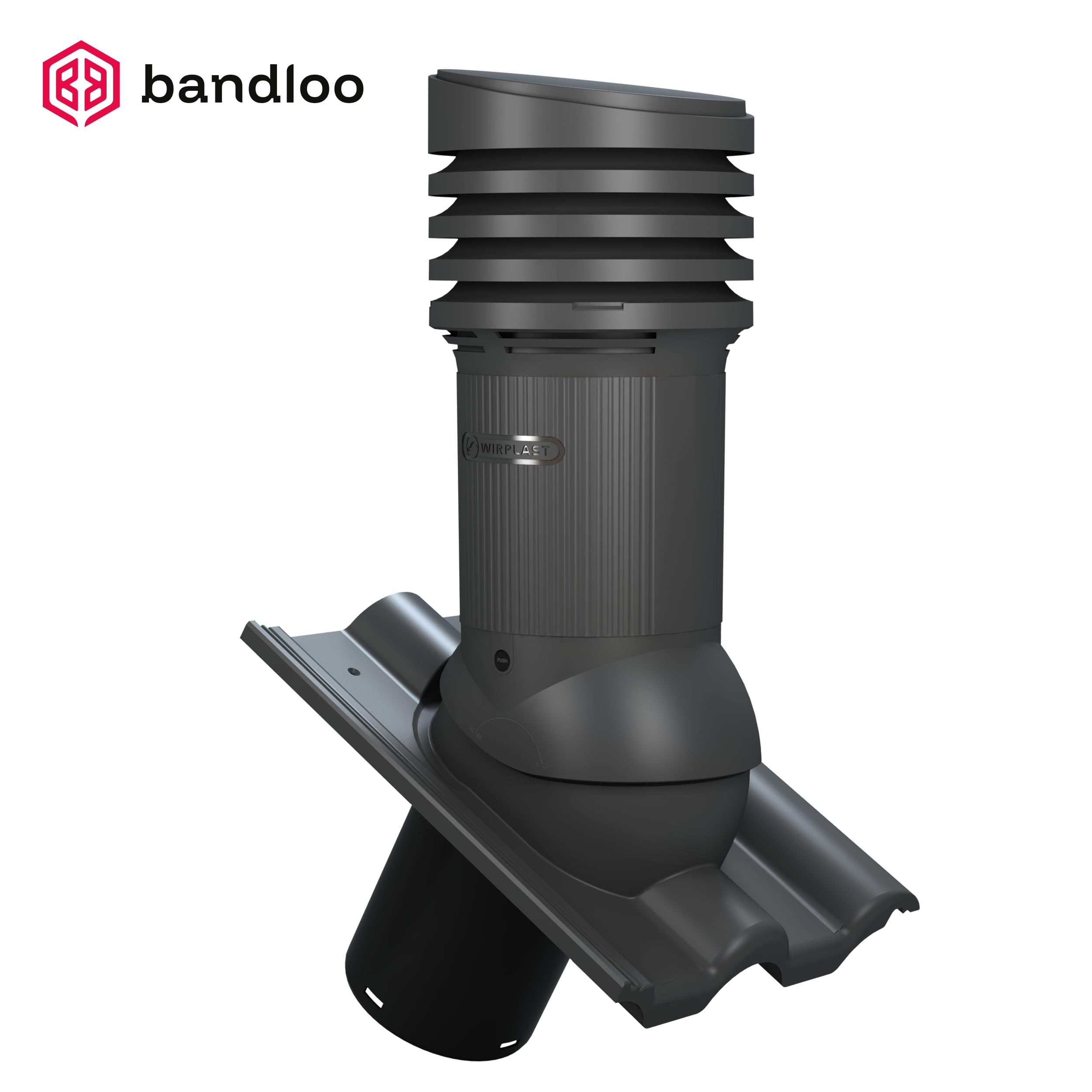 BANDLOO Entlüfterkamin Tile EVO DN 150 Ruroflex Vogelabwehrstacheln LÜFTUNGSKAMIN SET Braas Frankfurter Benders Mecklenburger ProDach Doppelrömer RAL 7021 ANTHRAZIT