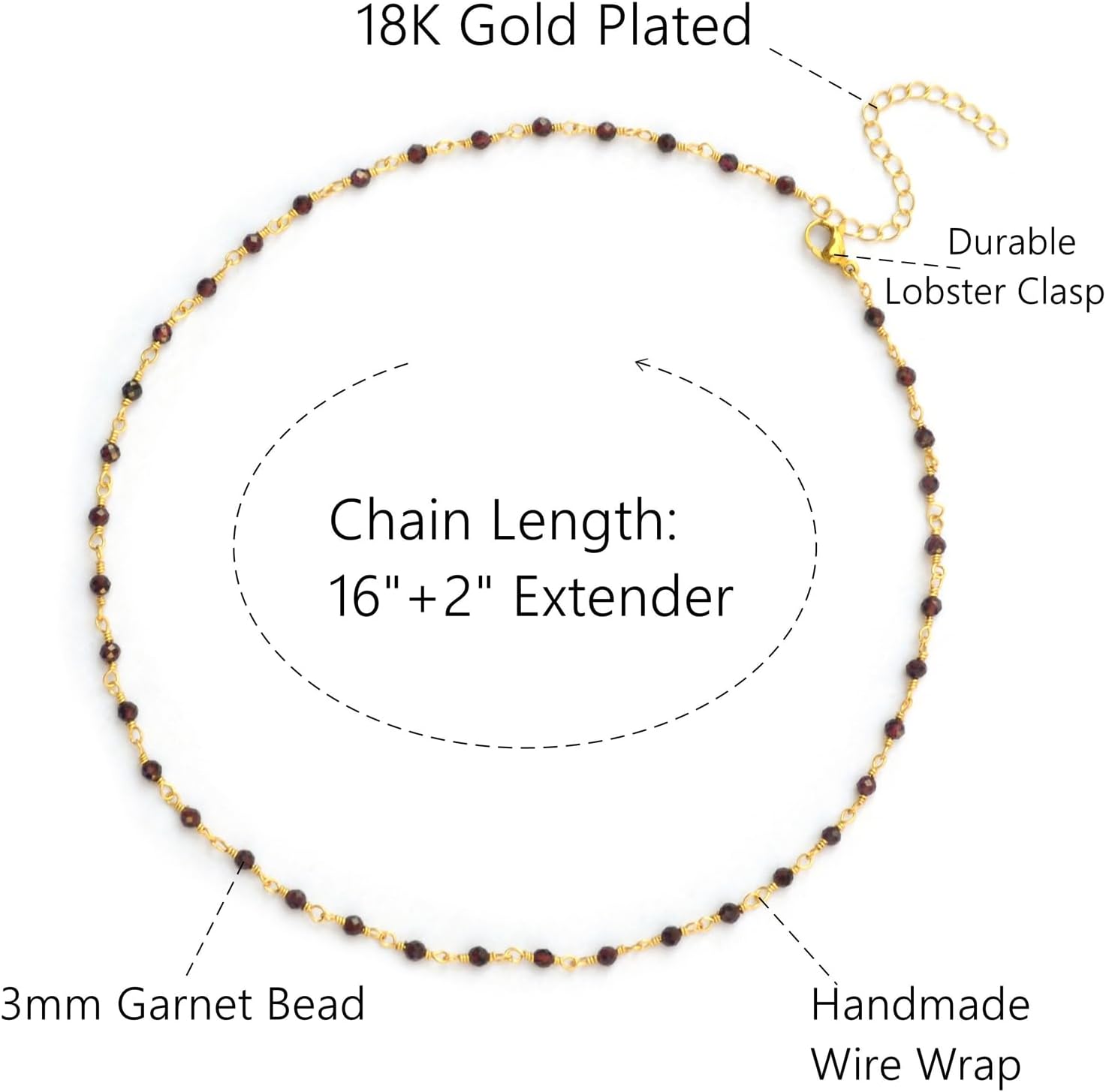 Citrine Choker Necklace, Natural Citrine Gemstone Handmade Beaded Necklace, 18k Gold Plated Wire Wrap Healing Crystals Women Fashion Jewelry 18 Inches - Image 7