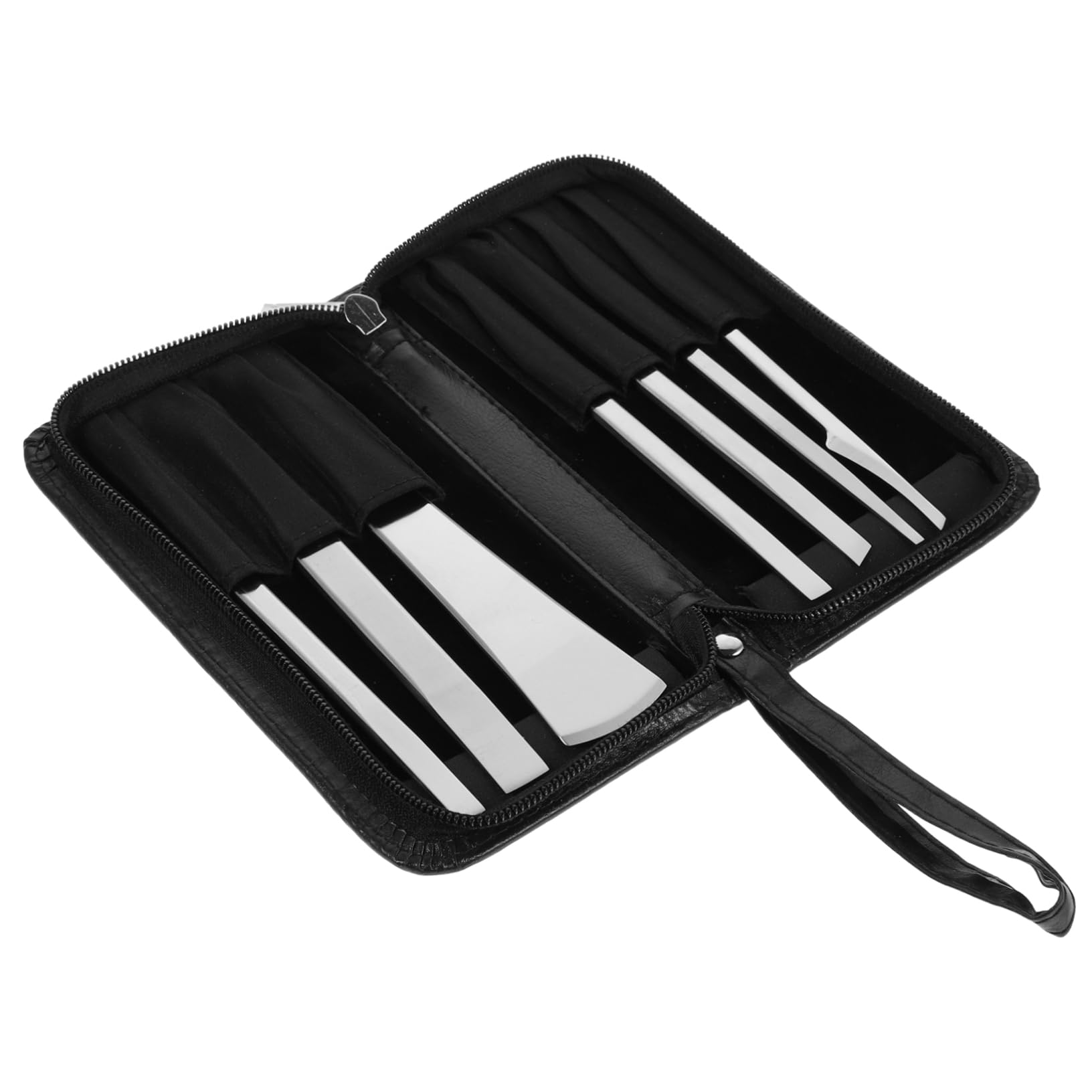 Set Argento di Coltelli per Pedicure 7 Pezzi in Acciaio Inox | Lega ad Alto Manganese e Pu, Uso Professionale e Domestico, per Rimuovere Calli e Pelle Secca
