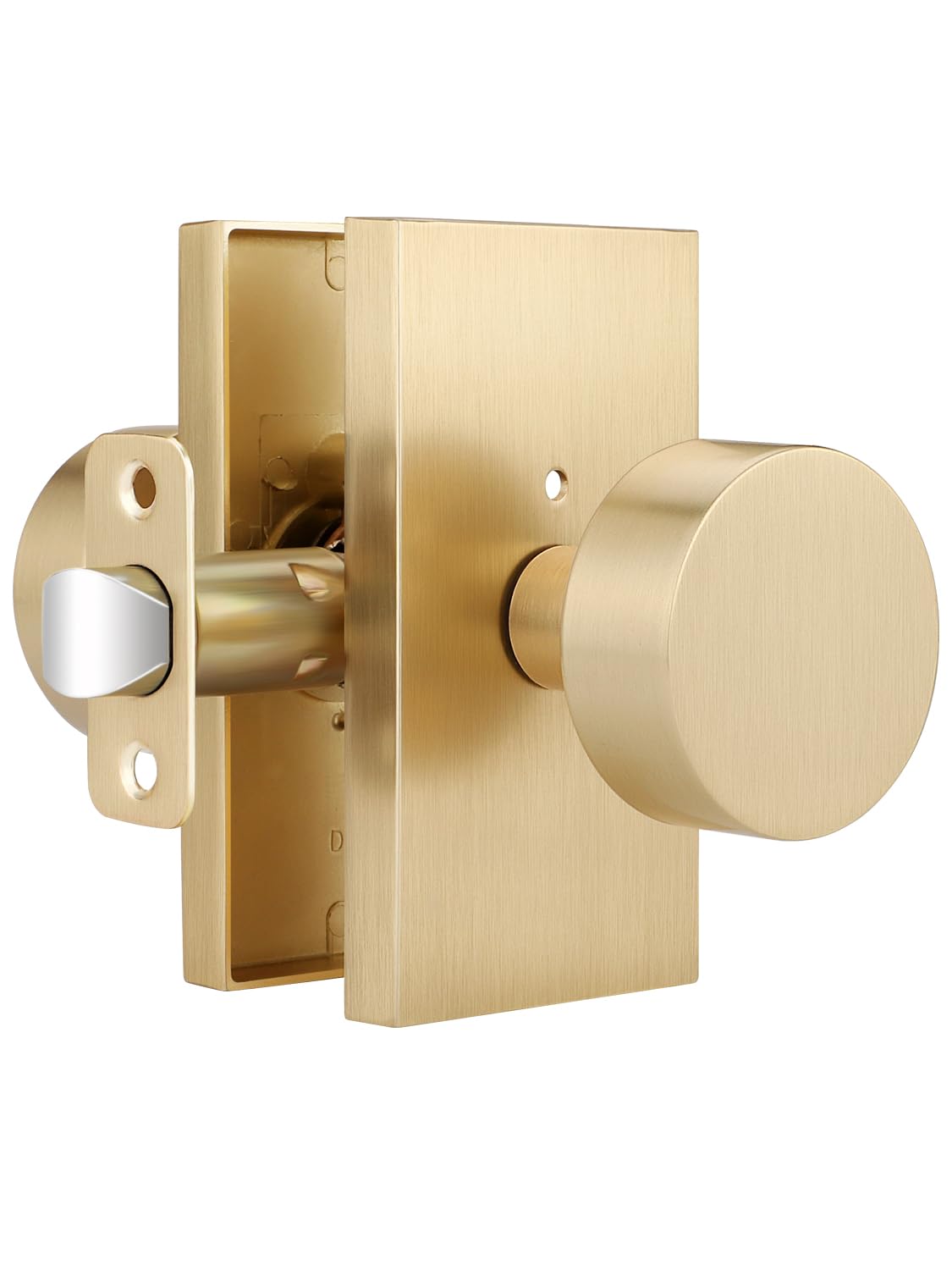 Satin Brass Privacy Door Knob - Keyless Entry -1 Satin Brass Privacy Door Knob - Keyless Entry -1