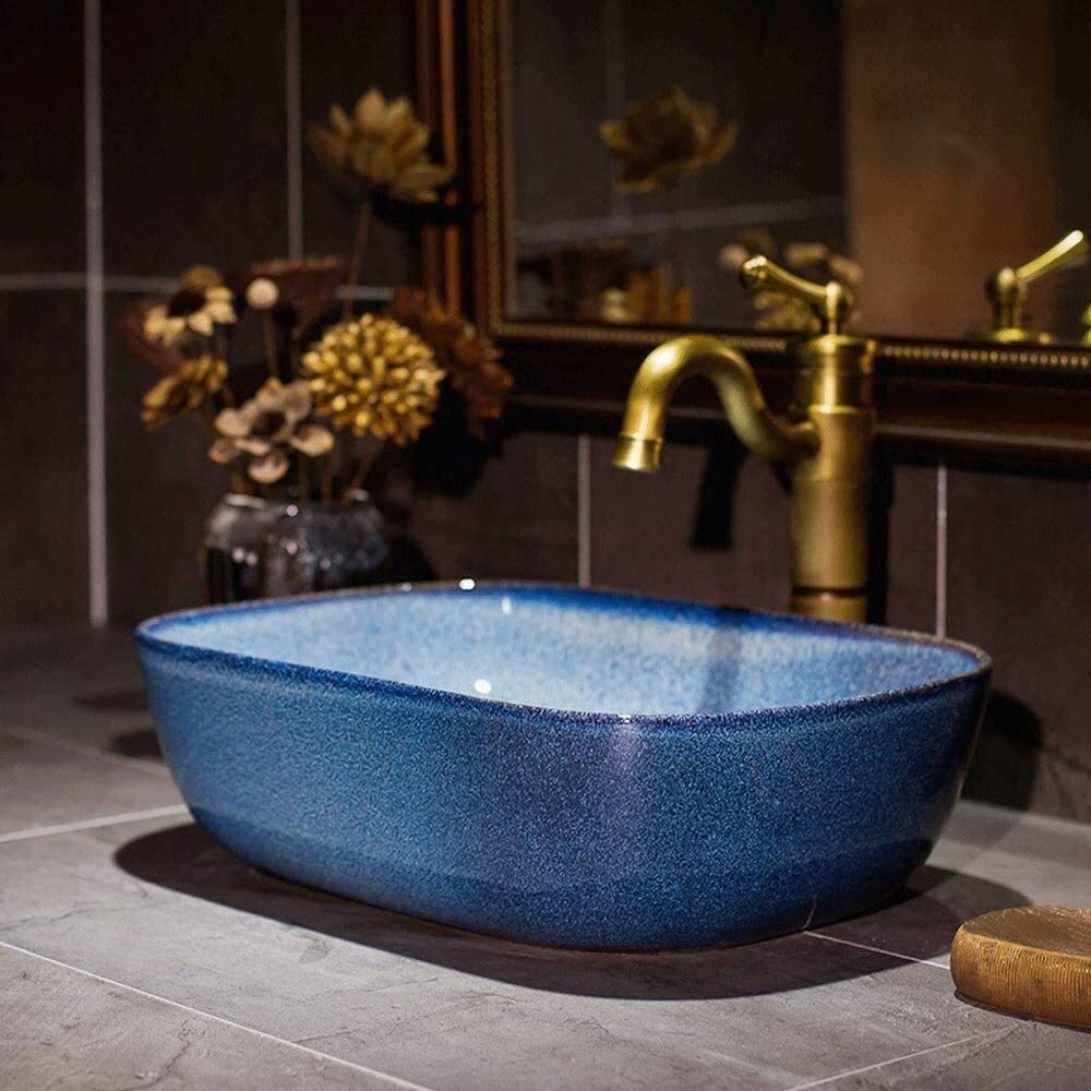 Szafka Pod Umywalkę Z Umywalką, Umywalka Nablatowa, Umywalka Nablatowa Blue Starry Sky, Umywalka Nablatowa, Porcelanowa, Ceramiczna, 16 Cali