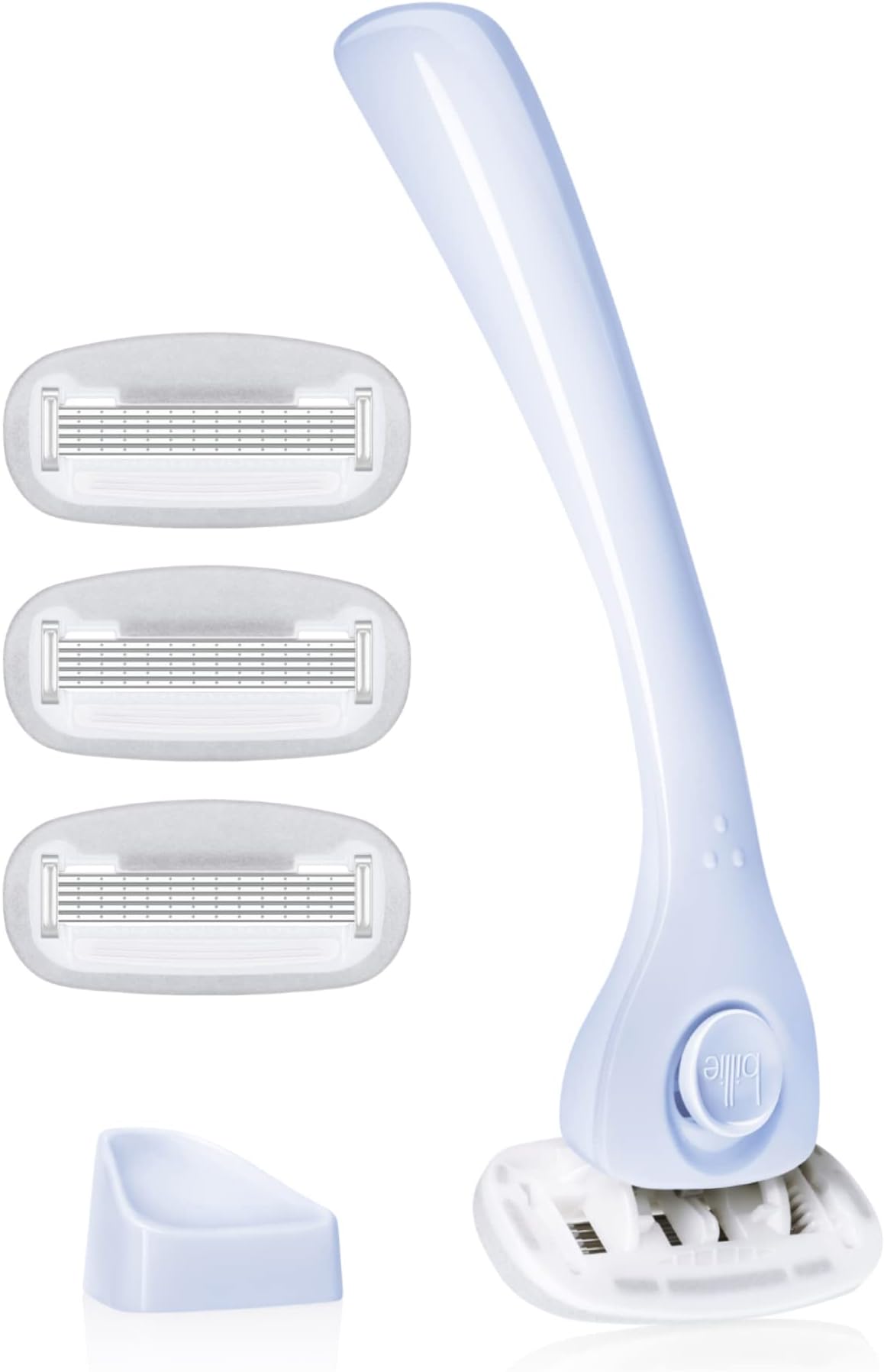 Billie Razors for Women Shave Kit – Women’s Razor + 4 x 5-Blade Razor Refills + Magnetic Holder – Cool Blue