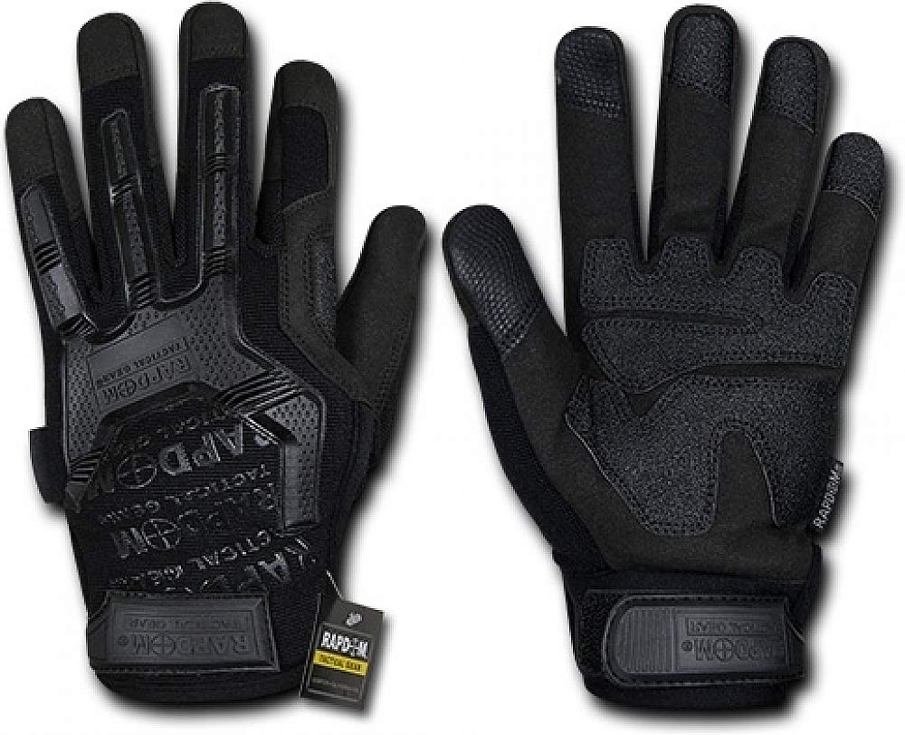 Rapdom Tactical Impact Protection Gloves, Black, Medium