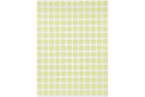 Round Colorful Pastel Dot Sticker Sheets in Yellow - 5/16" (8mm), 900 pack