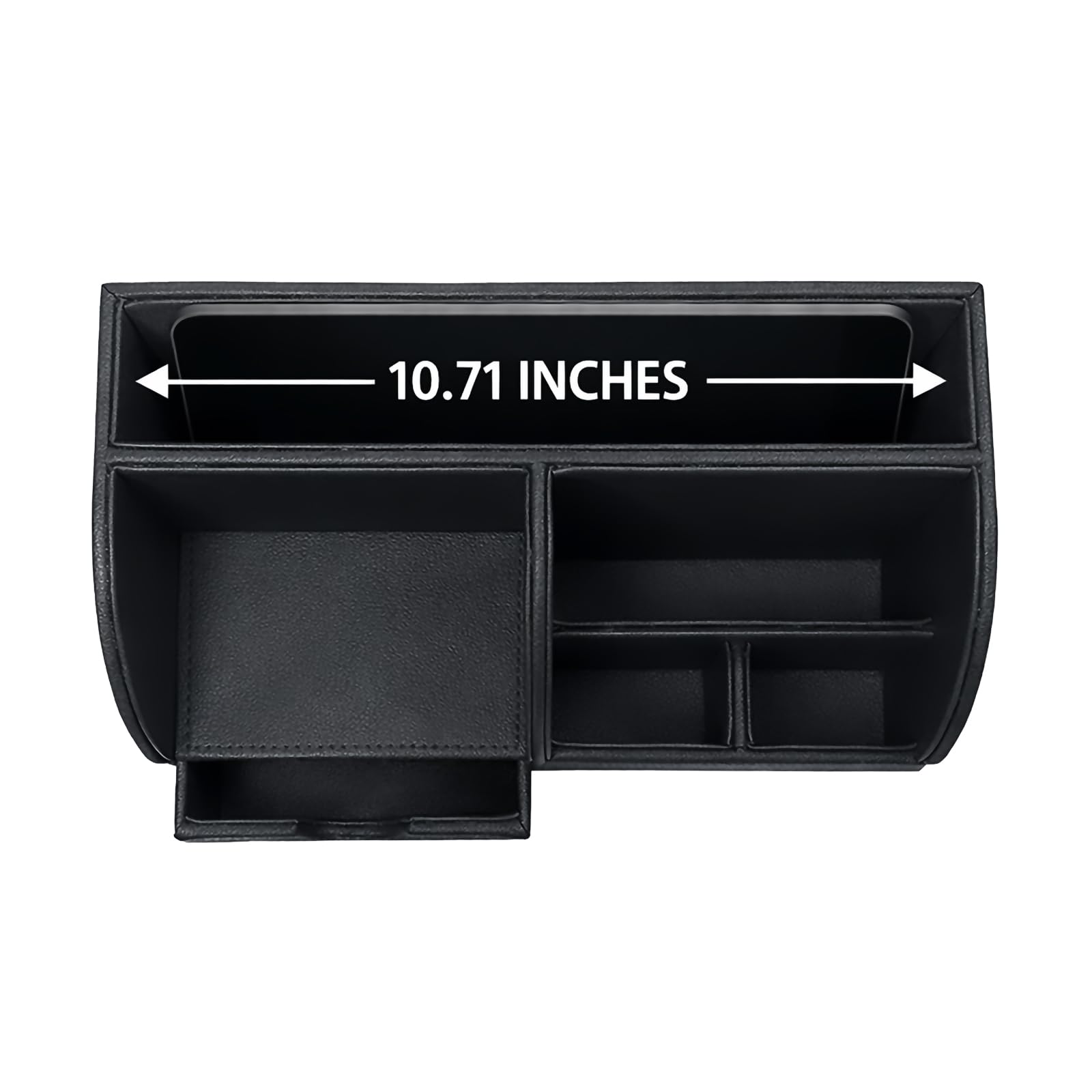 UnionBasic Organizer da scrivania, multifunzione, in pelle, portapenne, porta biglietti da visita, penne, matite, telefono cellulare, cancelleria, nero