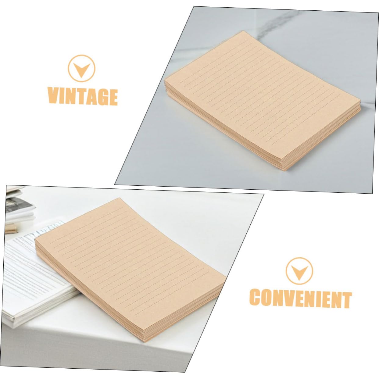 Vintage Schreibpapier 200 Stück A5 aus Kraftpapier Liniert