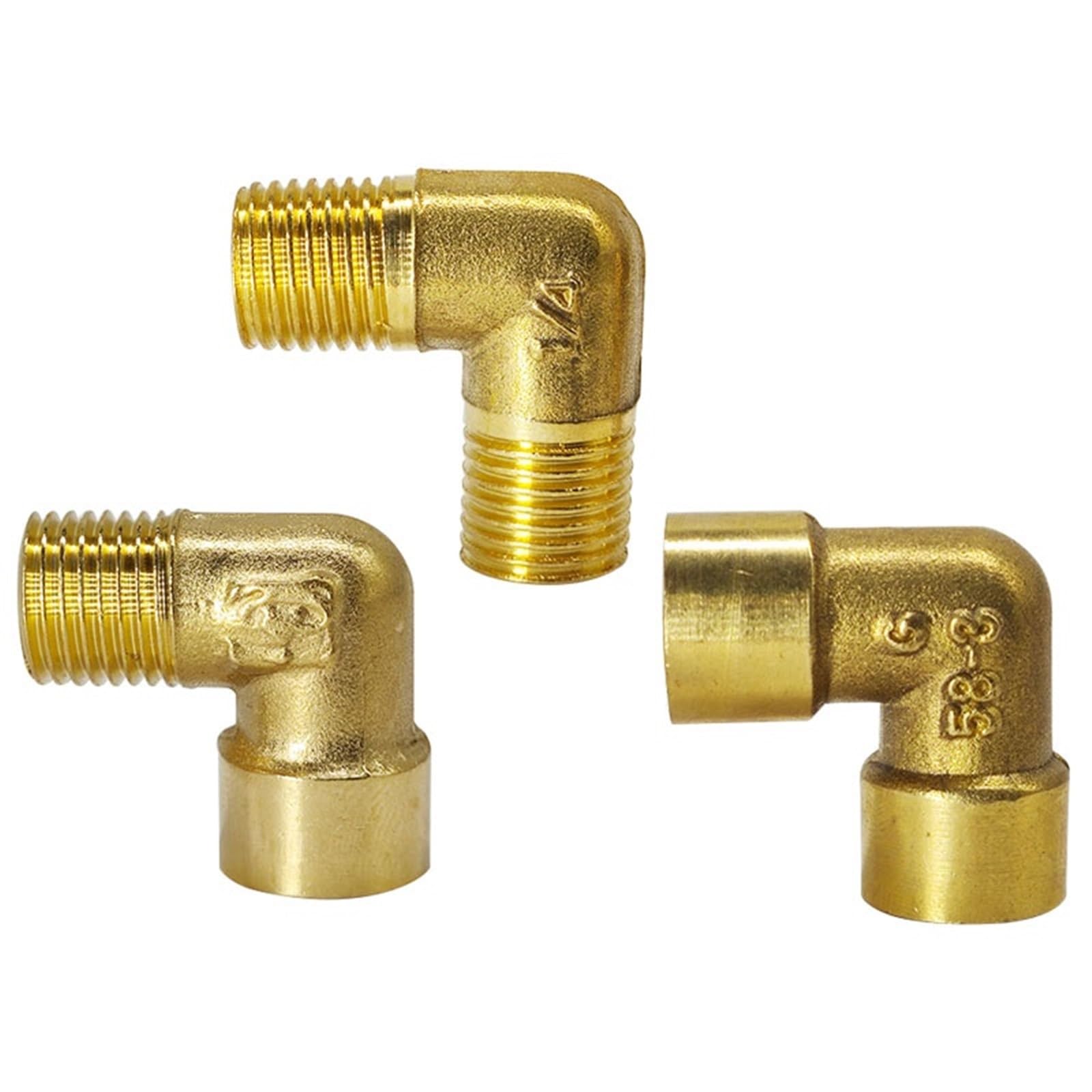 1PCS 1/8" 1/4" 3/8" 1/2" Female x Male Thread 90 Deg Brass Elbow Pipe Fitting Water Fuel Connector Coupler For Copper Adapter(L-MF4)