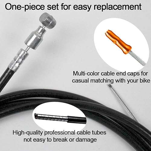 Miniatura 2 de Universal Bicycle Brake Cables Housing Kit, MTB Gear Shifter Derailleur Cable End Caps for Mountain Road Bike Repair