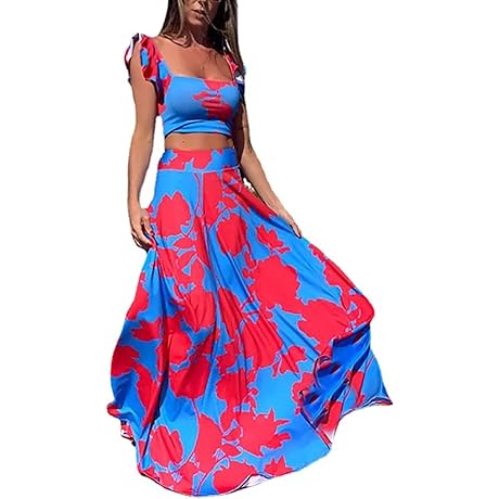 Sexy Vakkest Two Piece Floral Dress