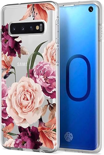 Funda para Galaxy S10, delgada, a prueba de golpes, transparente, suave, flexible, TPU floral, funda protectora para Samsung Galaxy S 10 (2019)