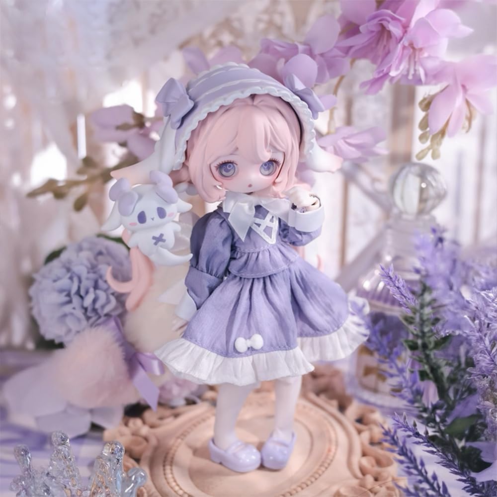 niannyyhouse 1/12 BJD Blind Box Figuren, Kugelgelenk-Puppe mit Kleidung, Elf Valley Story Serie, Sammelfigur als Geschenk (6-tlg)