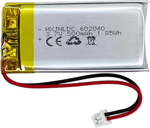 HXJNLDC DC 3.7V 500mAh 602040 Batería recargable de polímero de litio, adecuada para productos electrónicos de bricolaje 3.7-5V con reemplazo de
