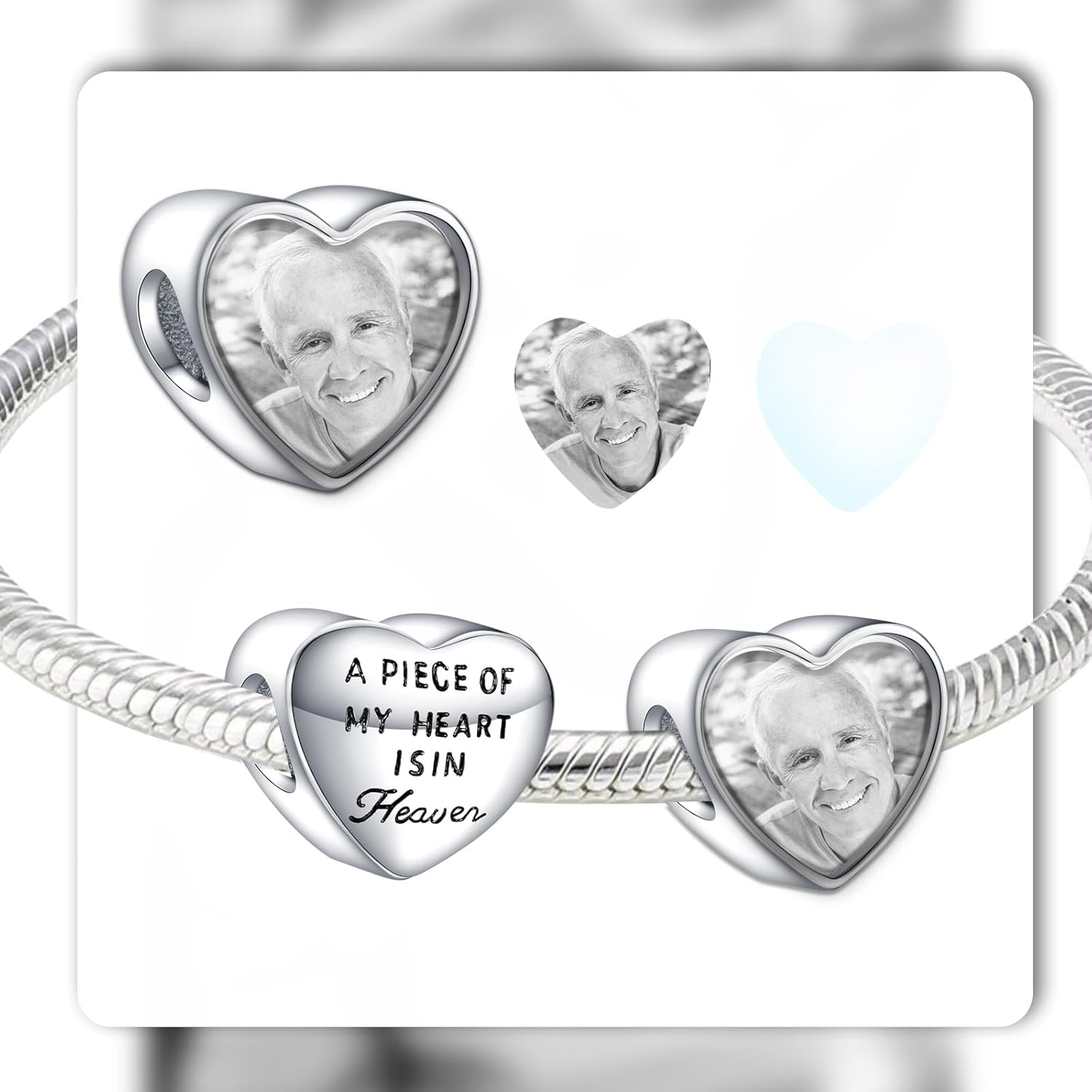 NINGAN Personalized Photo Charm 925 Sterling Silver Charms Fit Bracelets/Necklace Bead Jewelry for Women - Image 2